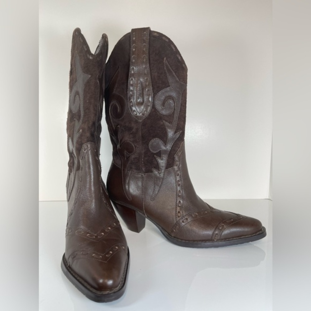Bass Palomino Cowboy Boots Size 6.5‎ Color Brown - Picture 5 of 9